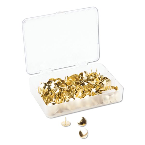 U Brands Fashion Metal Thumbtacks, Metal, Gold, 3/8", PK200 3091U06-24